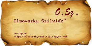 Olsovszky Szilvió névjegykártya